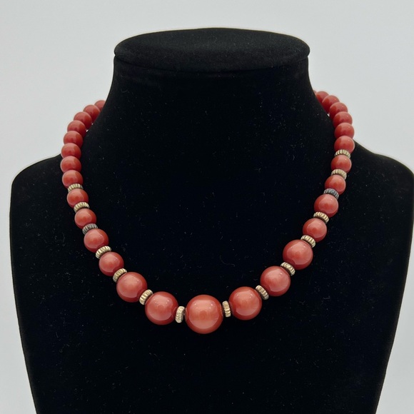 Jewelry - Vintage Lucite Moon Glow Plastic Beaded Necklace